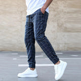 Tomáš – Muške Jogging Hlače Karirane – Ravni Kroj, Casual Streetwear, Proljetne Slobodne