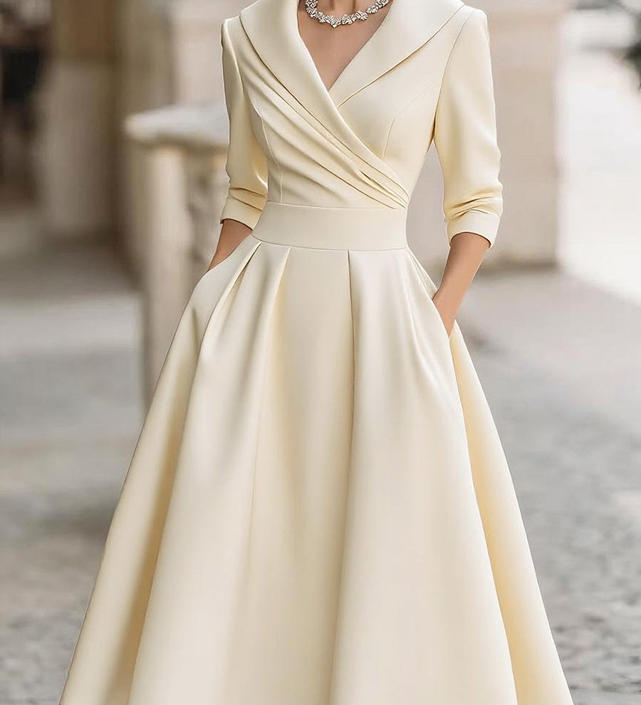 Lea™ - Elegantna midi obleka s prefinjenim sijajem