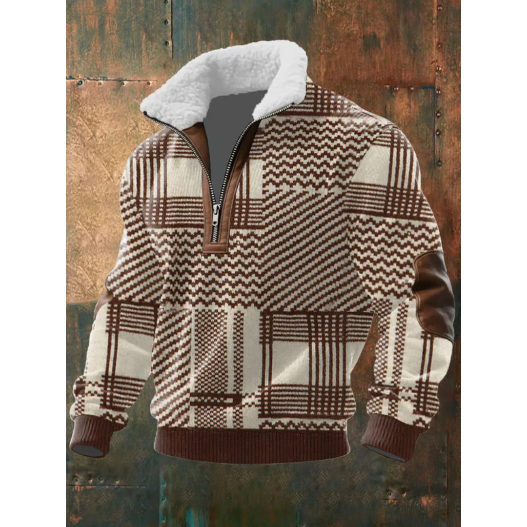 Václav - Pulover s kragnom obloženom krznom