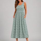 Franziska | Boho midi obleka z naramnicami za vrat