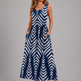 Franziska | Boho midi obleka z naramnicami za vrat