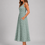 Franziska | Boho midi obleka z naramnicami za vrat