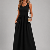 Franziska | Boho midi obleka z naramnicami za vrat