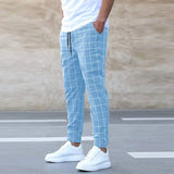 Tomáš – Muške Jogging Hlače Karirane – Ravni Kroj, Casual Streetwear, Proljetne Slobodne