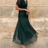 Lady™ - Elegantna maksi obleka z V-izrezom za posebne priložnosti