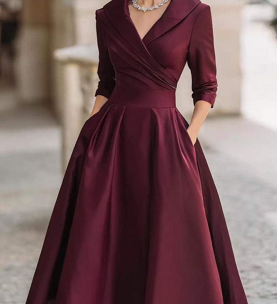 Lea™ - Elegantna midi obleka s prefinjenim sijajem