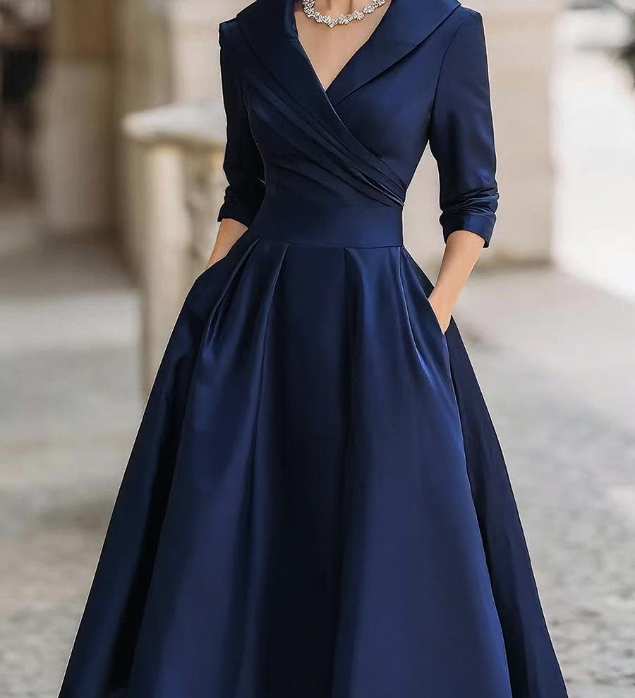 Lea™ - Elegantna midi obleka s prefinjenim sijajem