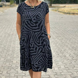 Alie™ - Poletna obleka z okroglim izrezom