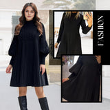 Avelyn™ - Elegantna plisirana obleka z lanternastimi rokavi za ženske