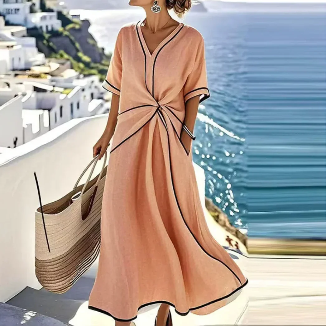 Thea| Elegantna obleka ohlapnega kroja