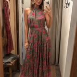 Elara | Midi obleka z drapiranim halter izrezom