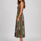Franziska | Boho midi obleka z naramnicami za vrat