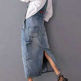 Frayla™ – Denim Dress with Back Slit