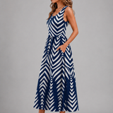 Franziska | Boho midi obleka z naramnicami za vrat