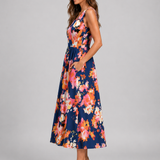 Franziska | Boho midi obleka z naramnicami za vrat