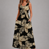 Franziska | Boho midi obleka z naramnicami za vrat