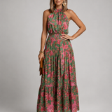 Elara | Midi obleka z drapiranim halter izrezom
