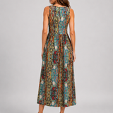 Franziska | Boho midi obleka z naramnicami za vrat