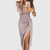 Ely™ - Elegantna maksi obleka z povezanimi rameni in sofisticiranim, tekočim krojem