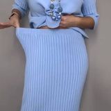 Marlene™ - Pletena komplet s rebrastim krilom