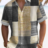 Marek – Lagani Muški Kratki Rukavi s Patchwork Uzorkom