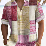 Marek – Lagani Muški Kratki Rukavi s Patchwork Uzorkom