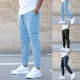 Tomáš – Muške Jogging Hlače Karirane – Ravni Kroj, Casual Streetwear, Proljetne Slobodne