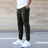 Tomáš – Muške Jogging Hlače Karirane – Ravni Kroj, Casual Streetwear, Proljetne Slobodne