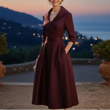 Lea™ - Elegantna midi obleka s prefinjenim sijajem