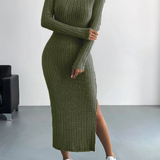 Luxe™ - Pletena bodycon obleka z dolgimi rokavi