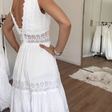Sora™ – Boho Midi Obleka z Čipkastimi Detajli
