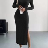 Luxe™ - Pletena bodycon obleka z dolgimi rokavi