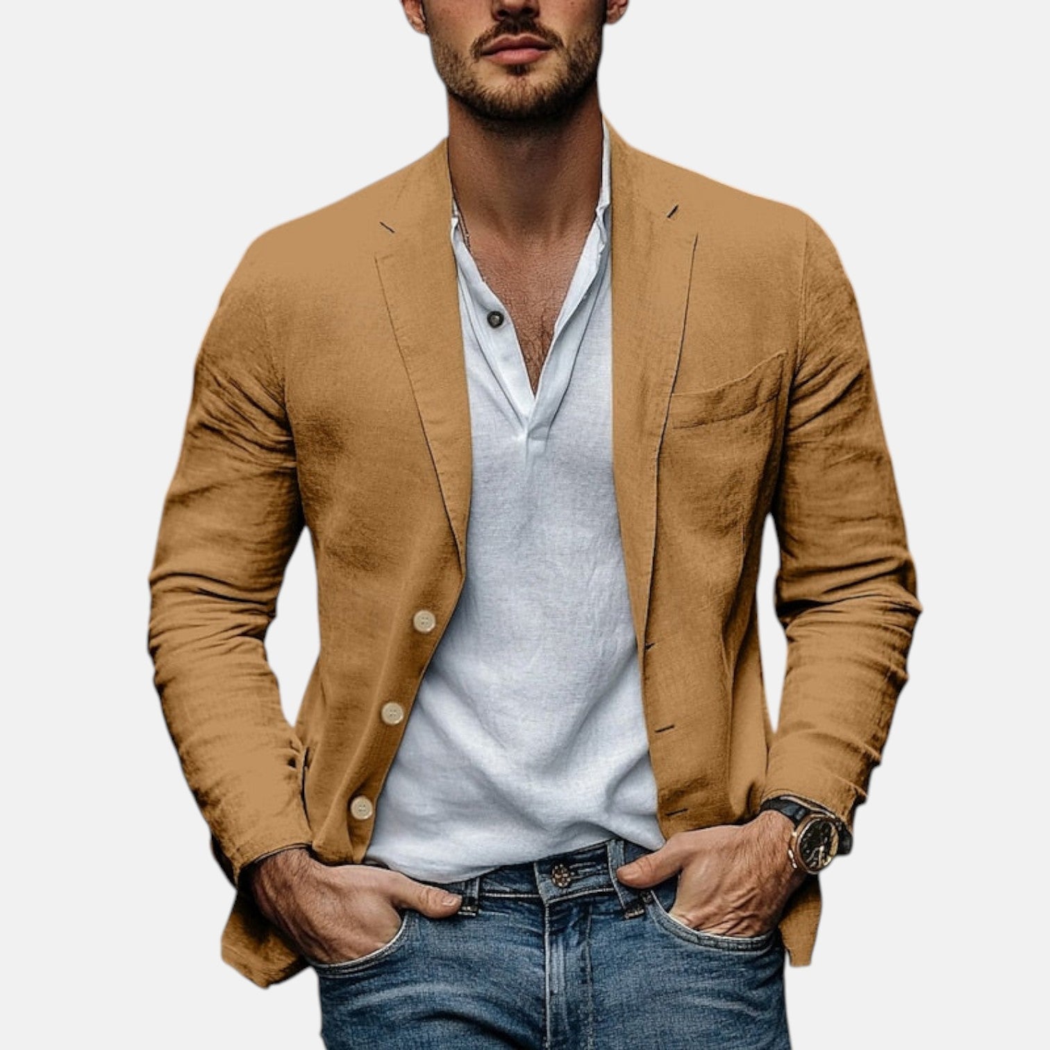Lorenzio™ | Eleganten poletni blazer iz lahkega lana