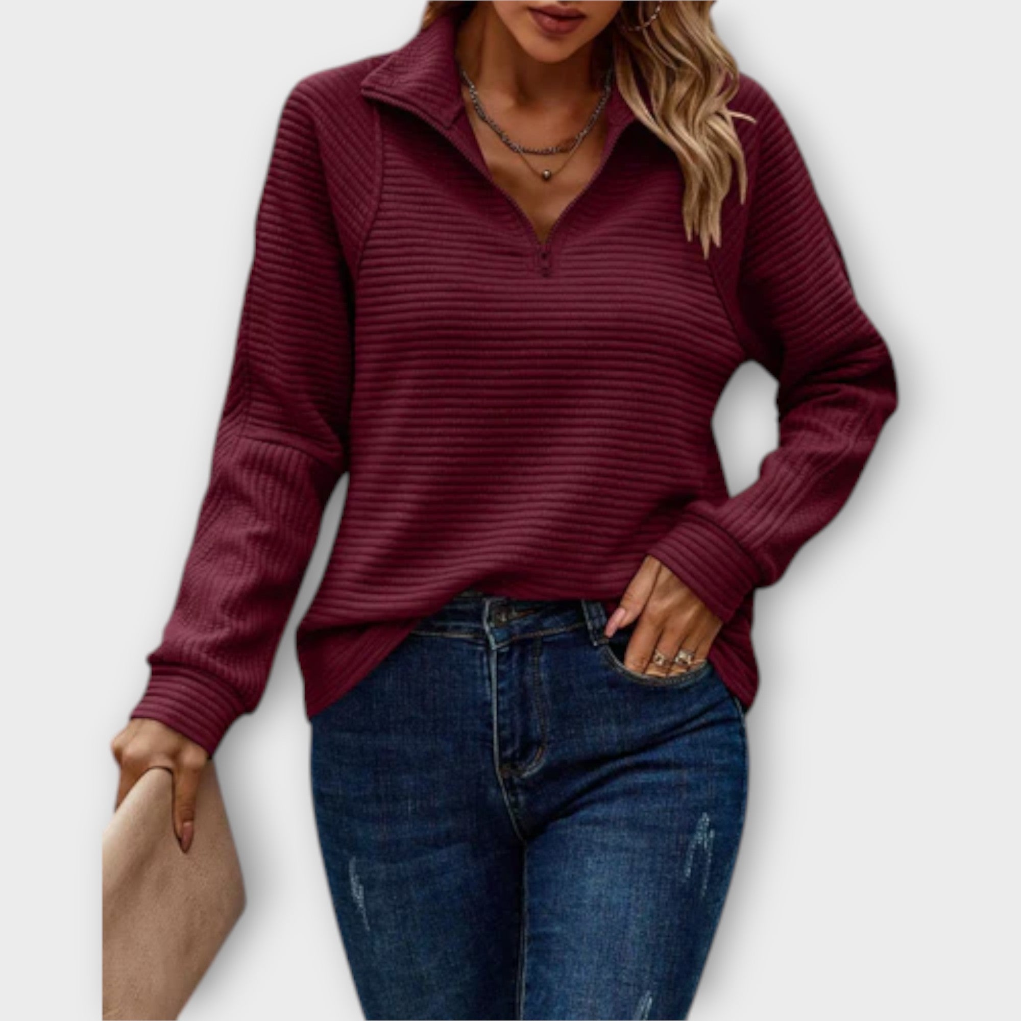 Vilja - Pulover s polo zipom