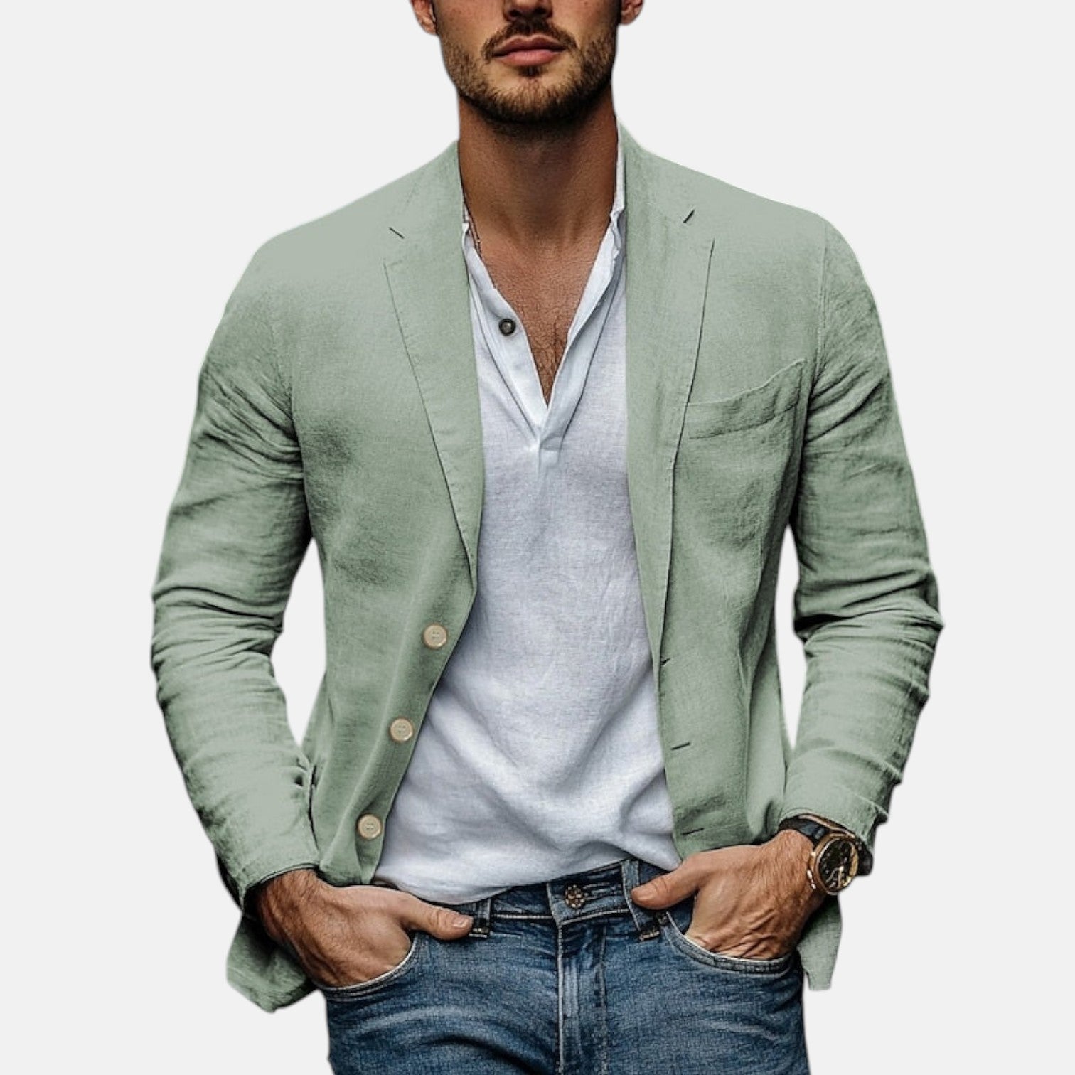 Lorenzio™ | Eleganten poletni blazer iz lahkega lana