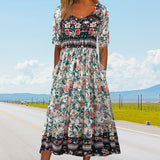 Sandra™ – Elegantna boho obleka s potiskom za dame