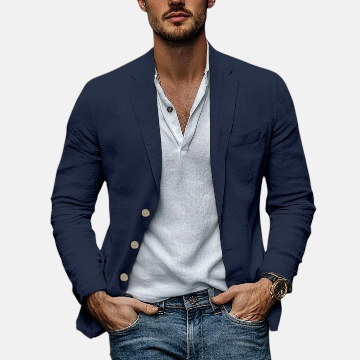 Lorenzio™ | Eleganten poletni blazer iz lahkega lana